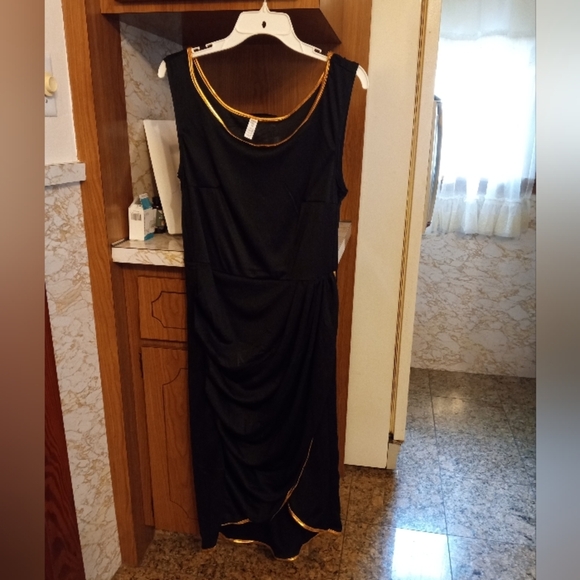 🆕 Womens Egyptian Black & Gold Goddess Dress, Adult Standard, One Size, NWOP - Picture 2 of 6